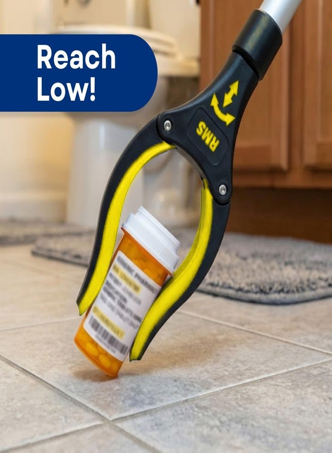 RMS 2-Pack 32 Inch Extra Long Grabber Reacher with Rotating Jaw - Mobility Aid Reaching Assist Tool (Yellow) - Image 4